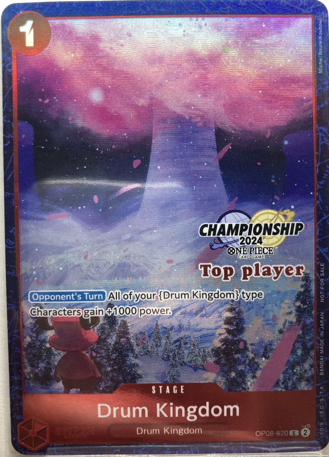 英語版】ドラム王国 【C】【プロモ】【パラレル】【赤】【OP08-020