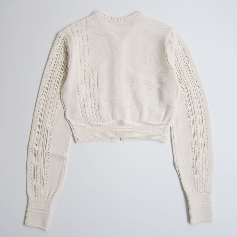 Mame Kurogouchi/マメ】3D Floral Motif Knit Cardigan MM26SS-KN062の