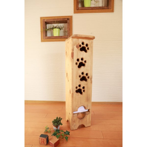 onePLUS /木製 カントリー調 ペット用 ペットシートストッカー 収納BOX