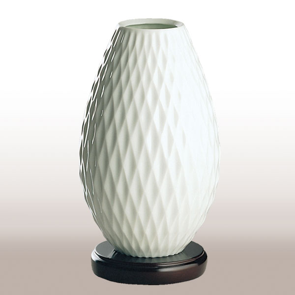 白磁ダイヤ 小）花瓶|有田焼の老舗-香蘭社オンラインショップ