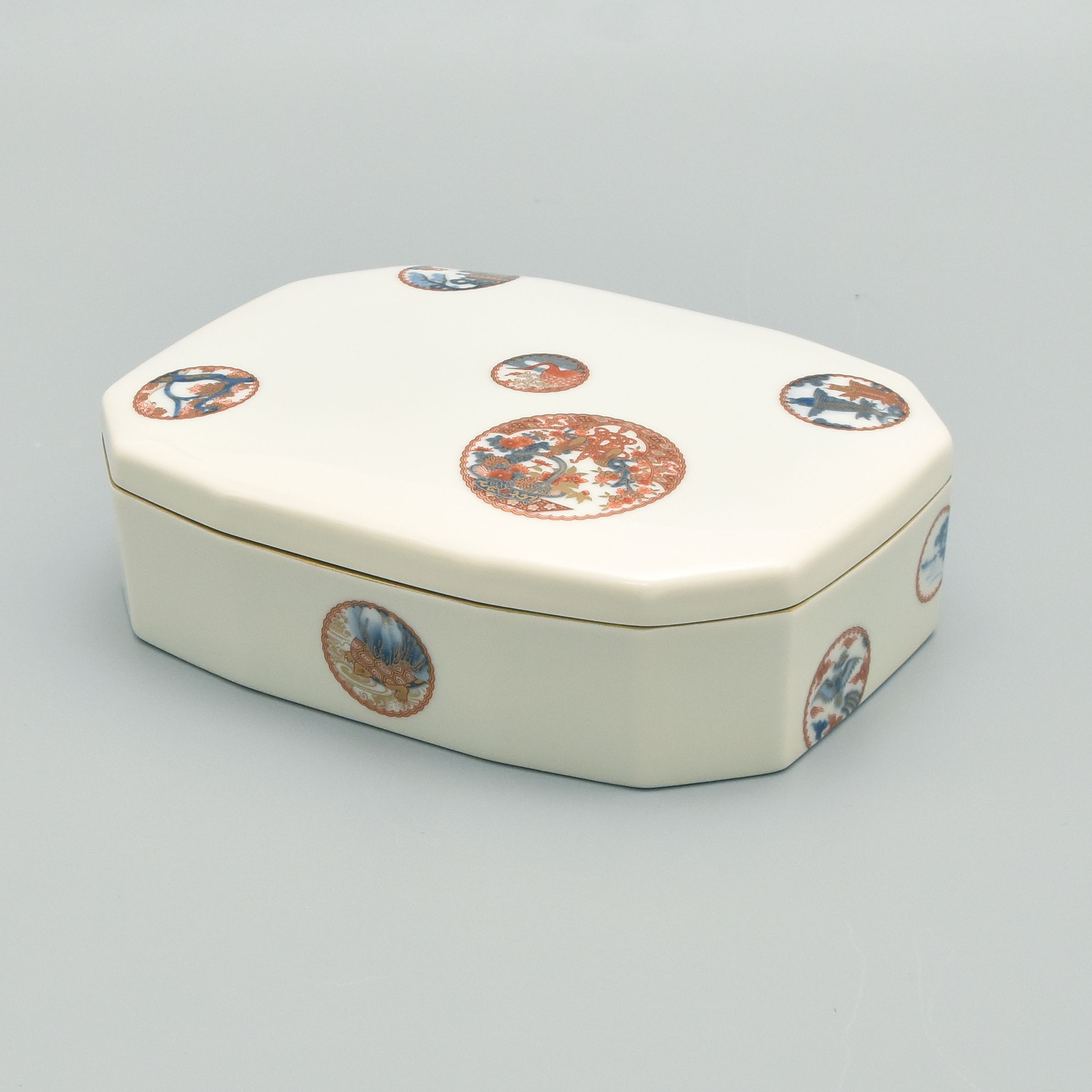 色絵吉祥丸紋）長角陶函|有田焼の老舗-香蘭社オンラインショップ