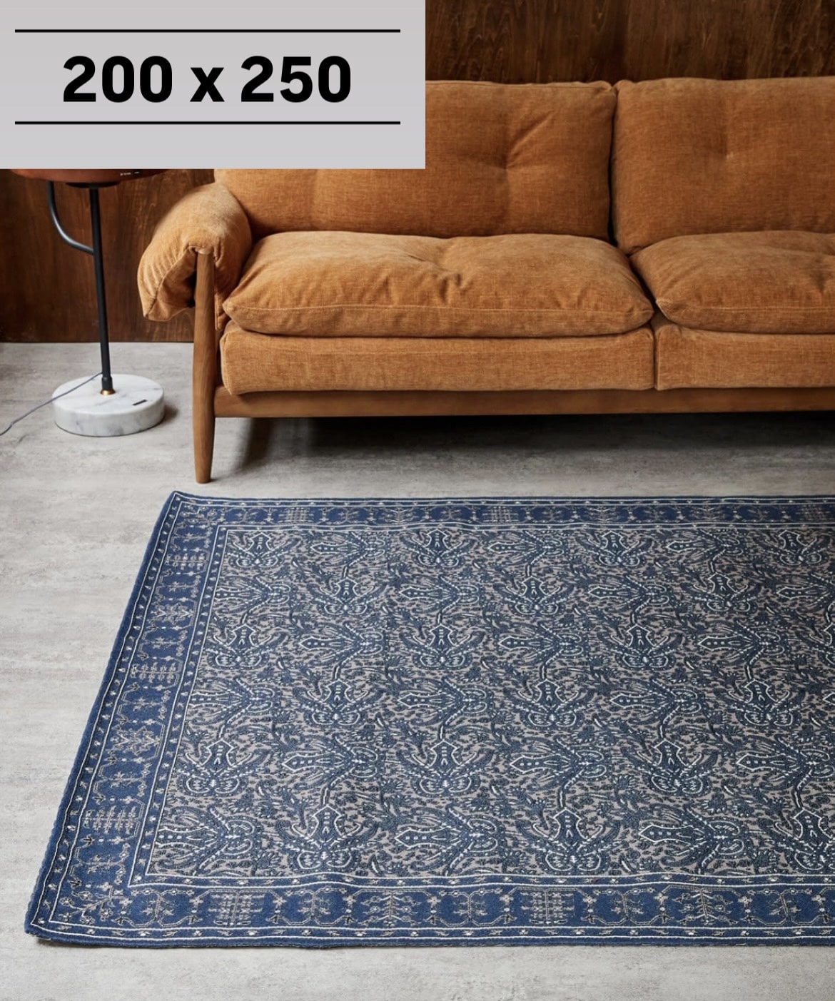 PAISLEY RUG 200X250 navy ペイズリーラグ ネイビー 013｜ ジャーナル