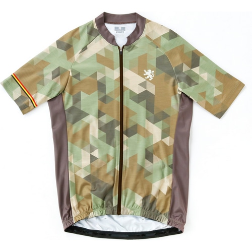 KAPELMUUR ( カペルミュール ) 半袖ジャージ モザイクプリント カーキ