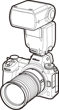 別売スピードライトをカメラに装着して撮影する（一灯撮影）