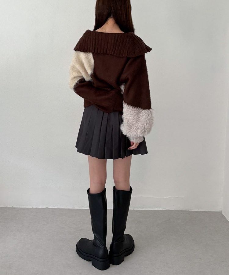 ハーフZIPインターシャニットプルオーバー(M GRAY): トップス