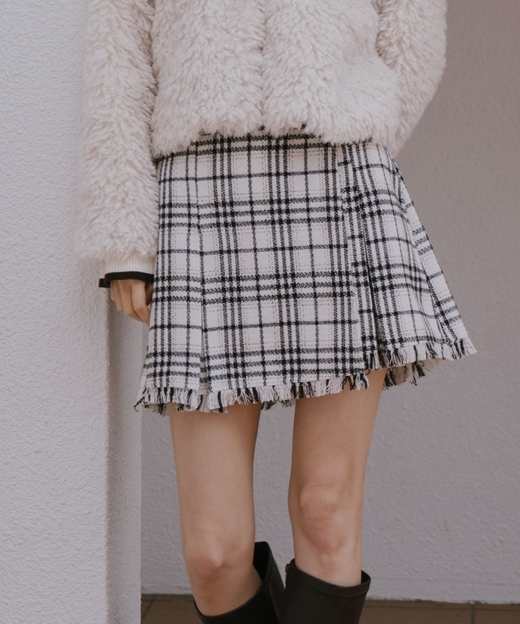 ツイードラップミニスカート(M IVORY): スカート｜PMbox P&M OFFICIAL