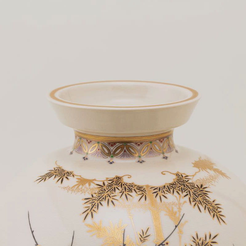 白薩摩一尺花瓶（四君子）[シロサツマイッシャクカビン（シクンシ