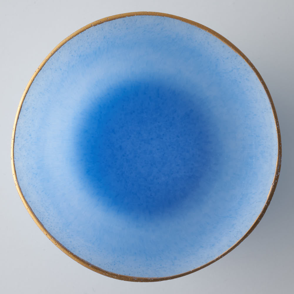 ガラス作家 藤本咲 お猪口(aブルー) ¥8,580 大人の焼き物