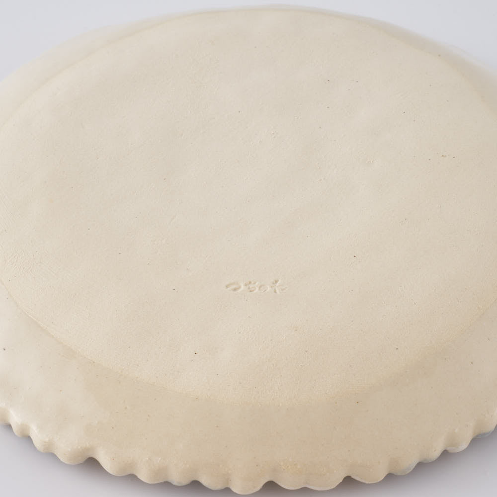 つちのわ 作家 石黒美佐緒 花守 中皿 ブルー白 ¥12,100 大人の焼き物