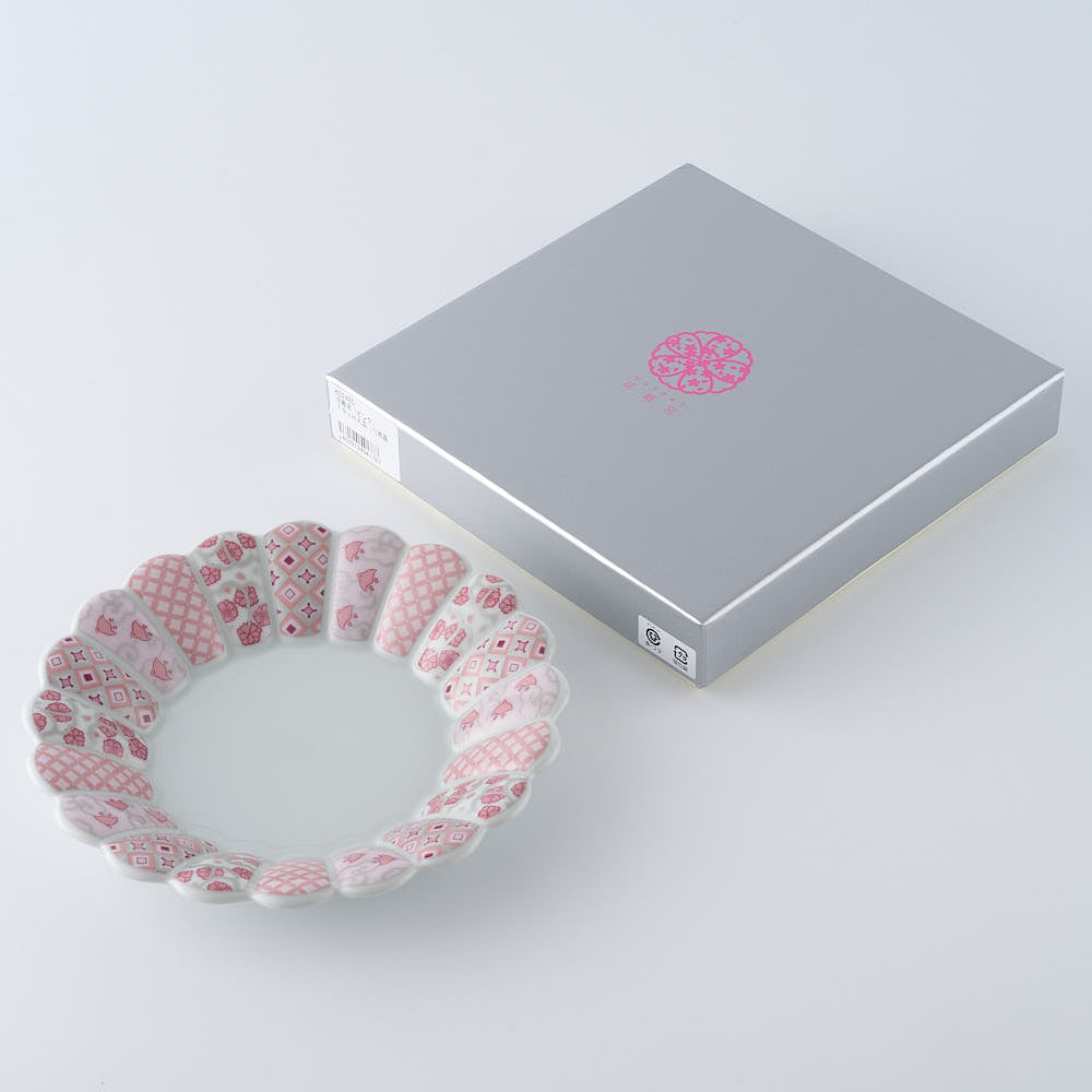 波佐見焼 林九郎窯 花離宮 ピンク19cm丸皿 ¥5,170 大人の焼き物