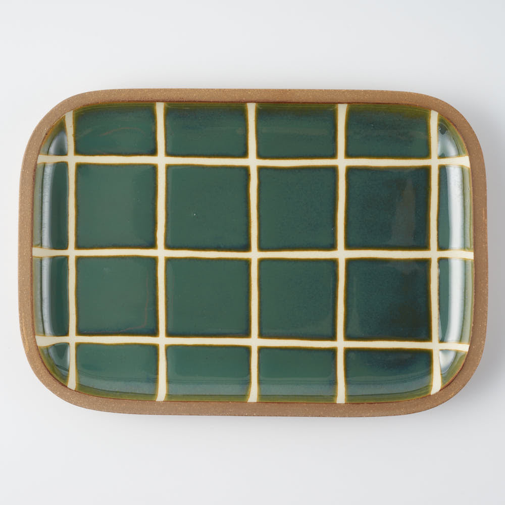 やちむん 一翠窯 長方皿(大) タイル 緑 ¥5,940 大人の焼き物