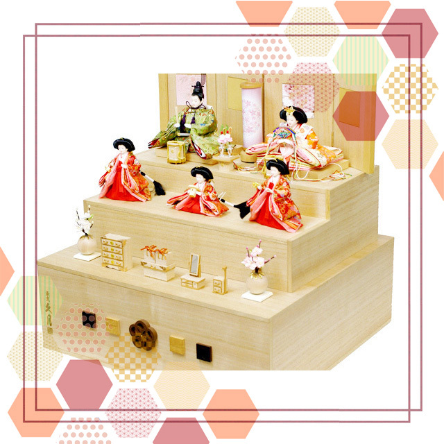雛人形,東京久月,よろこび雛,収納式三段飾り,ひな人形,#S-35333