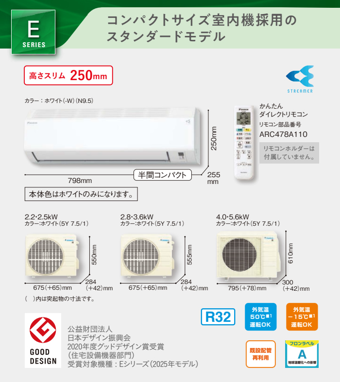 エアコン 10畳用 ダイキン 2.8kW Eシリーズ 2025年モデル S285ATES-W