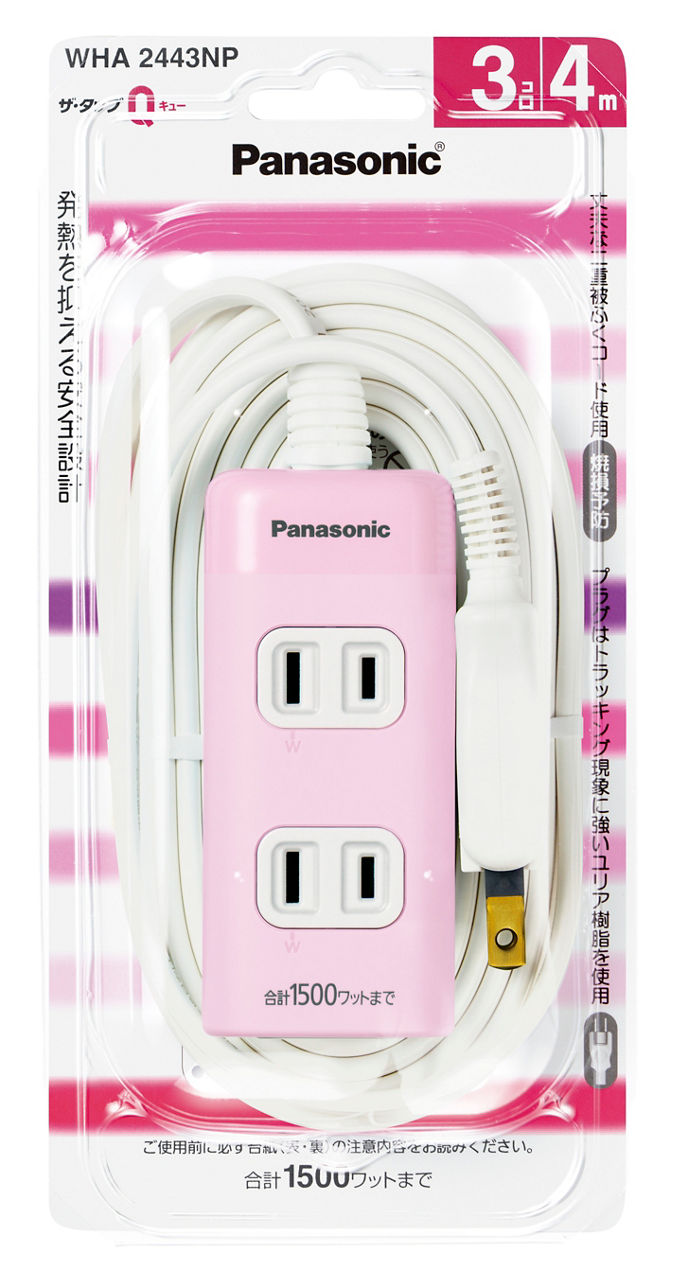 概要 ザ・タップQ（3コ口）（スナップキャップ・4mコード付）（ピンク