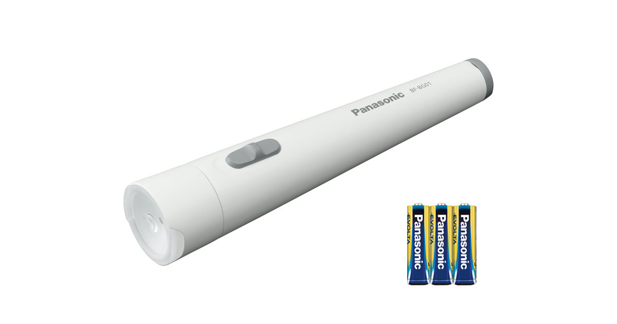 概要 乾電池エボルタ付き LED懐中電灯(単3電池3本使用) BF-BG01K-W