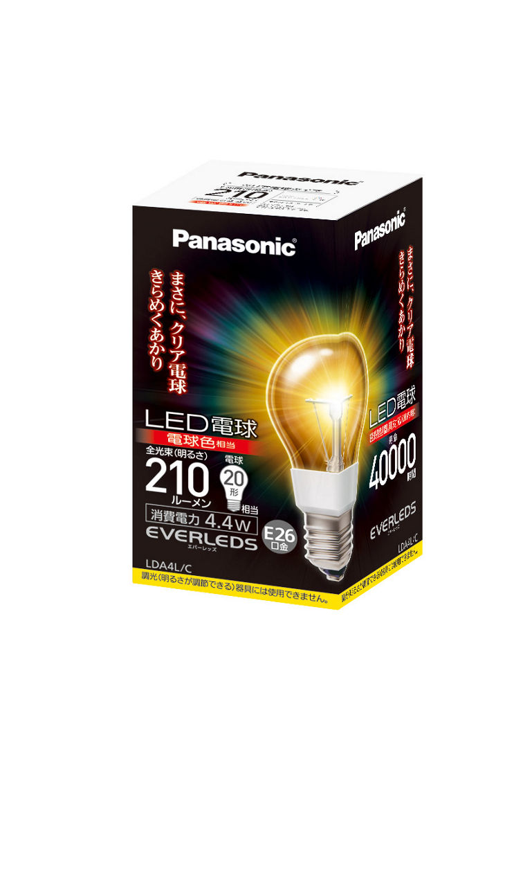 概要 LED電球 4.4W (電球色相当) LDA4LC | LED電球・蛍光灯 | Panasonic