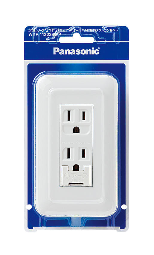 概要 コスモワイド21埋込アースターミナル付接地ダブルコンセント