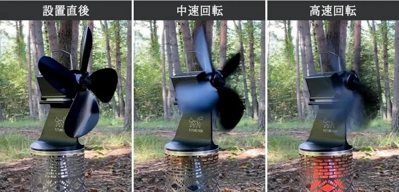 FUTUREFOX「FOX FAN」ストーブの熱源だけで稼働する電気を使わないエコ