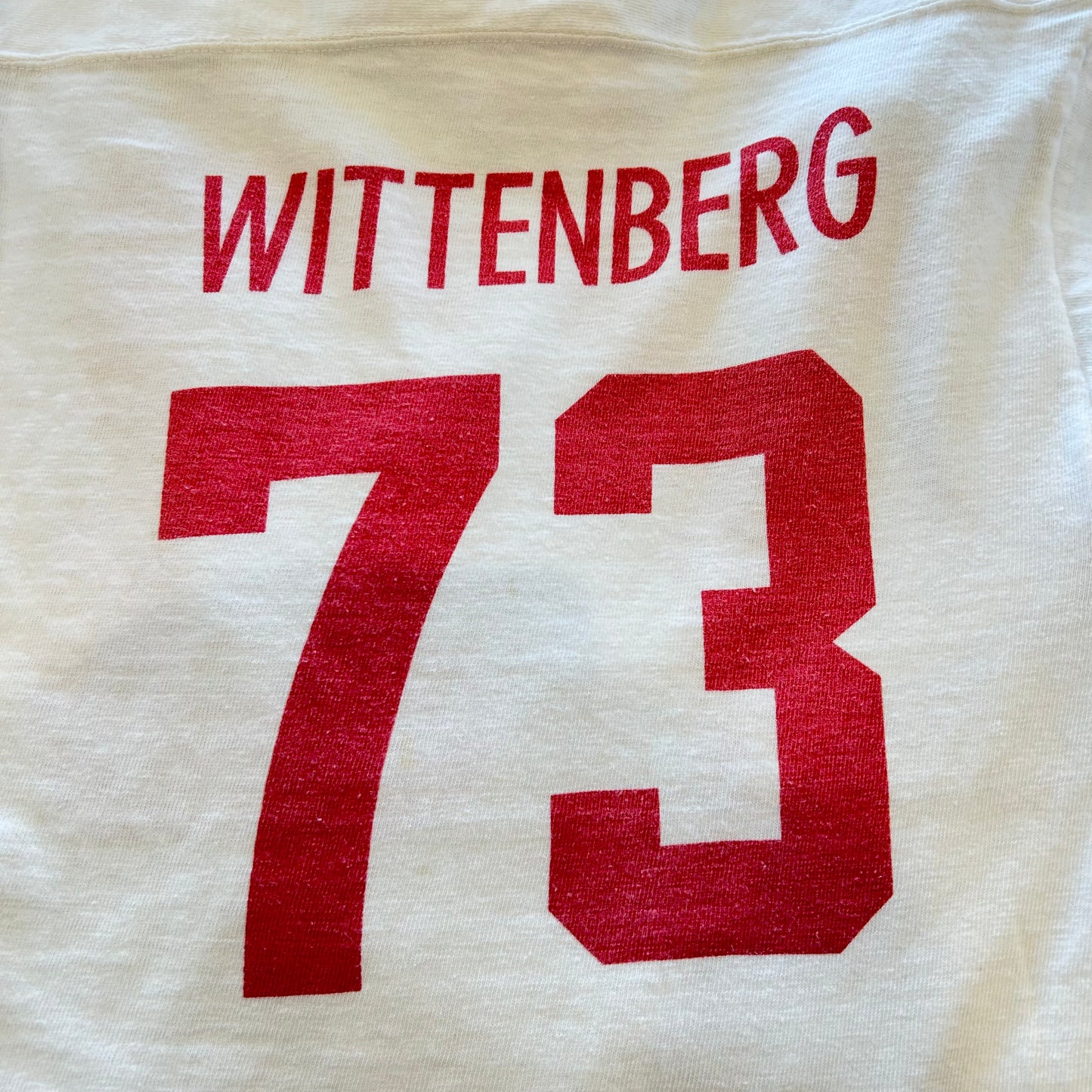 70's Champion チャンピオン フットボールT 染み込みプリント 白(M