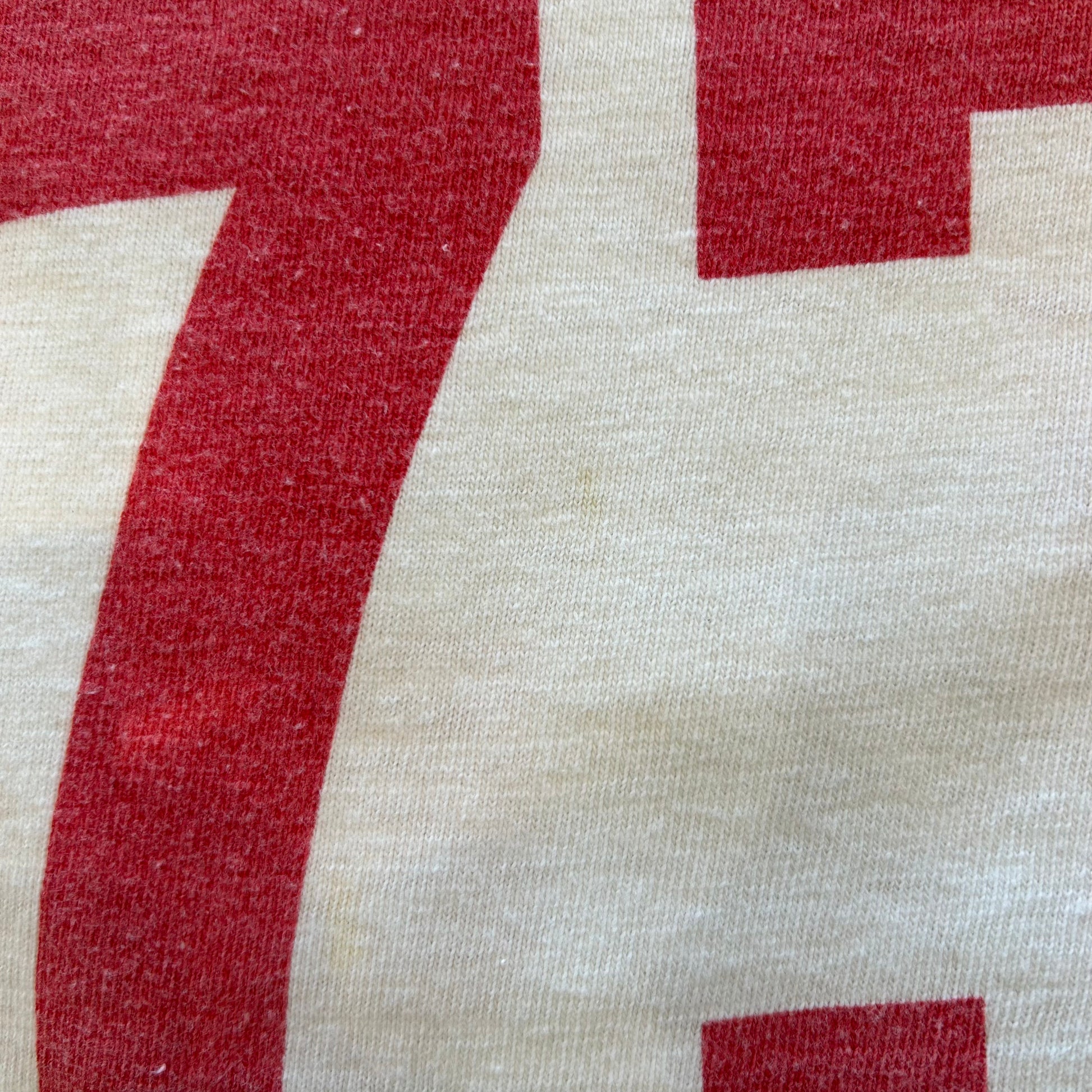 70's Champion チャンピオン フットボールT 染み込みプリント 白(M