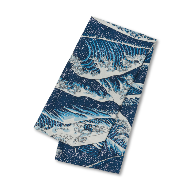 葛飾北斎 スクエアスカーフ ＜大波/青＞ | 京友禅アロハシャツ【Pagong