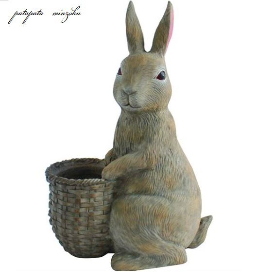 KIYATA 木工アート うさぎハンドル バスケット KIYATA 木工アート