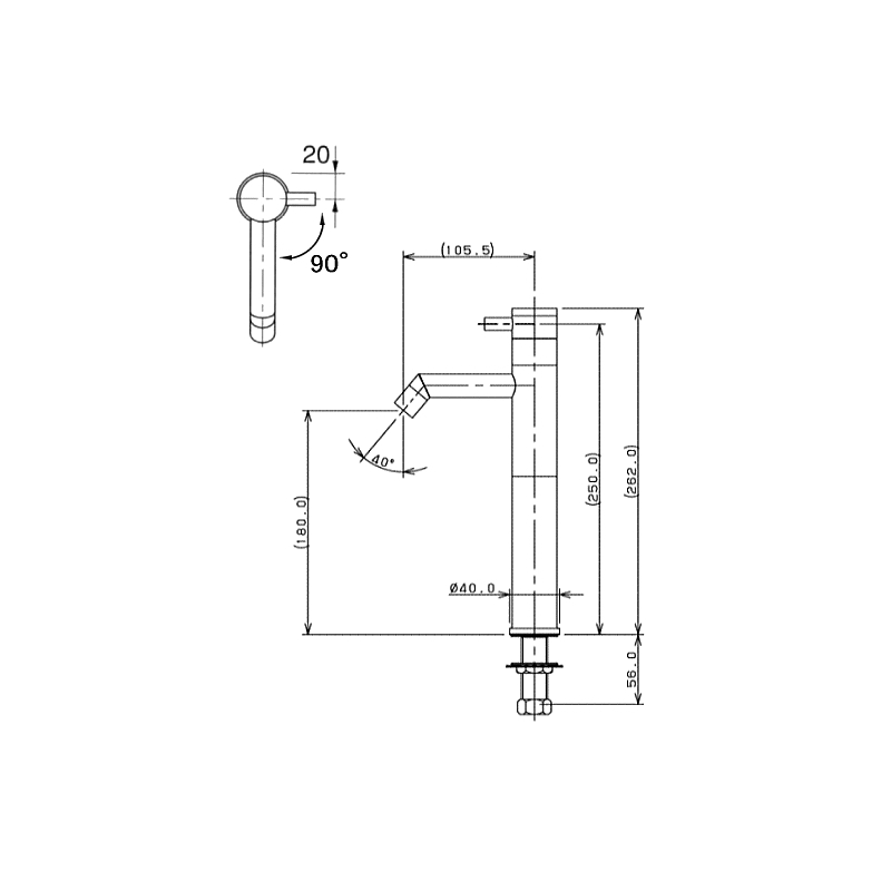 716-820-13 カクダイ（KAKUDAI） 立水栓（トール） SYATORA（シャトラ