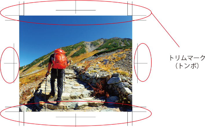 トリムマーク（トンボ）・塗り足し・文字切れ|大部数チラシ印刷