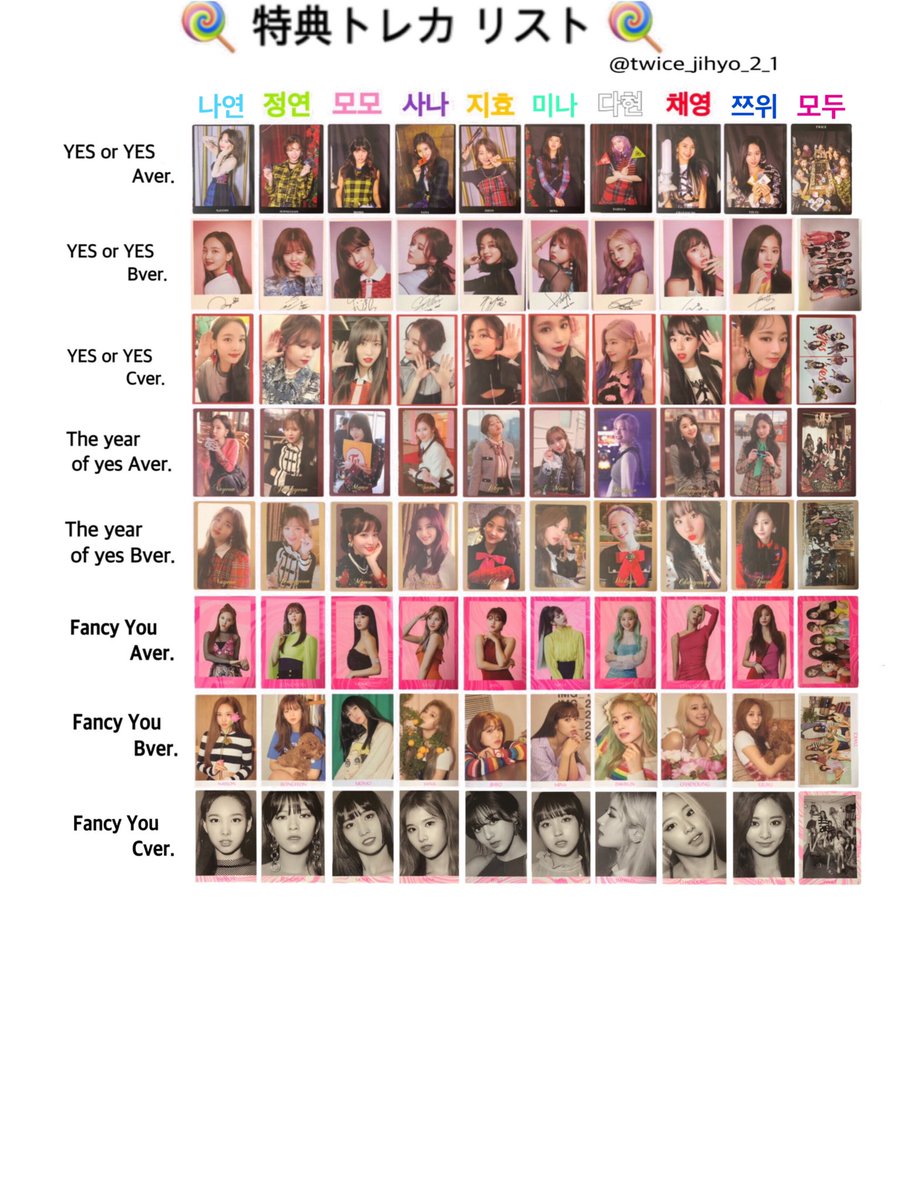 TWICE 特典トレカ リスト 更新しました!!◎ 保存⇒RT+いいね(お気持ち