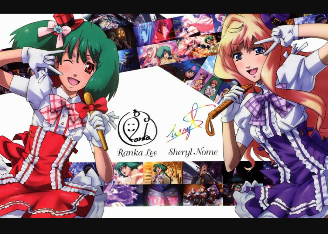 前に描いた雑誌版権！マクロスfのシェリルとランカの双子座衣装もの