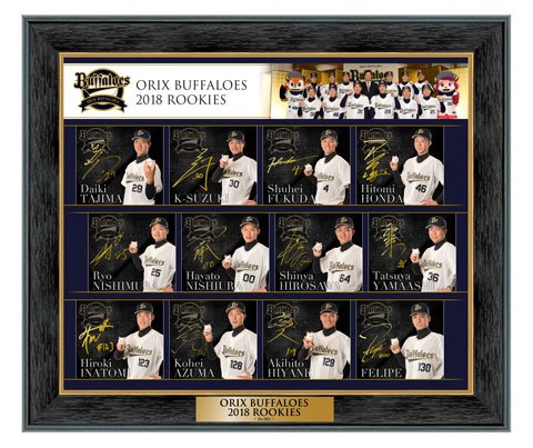 2018年ルーキー全員の直筆サインが入った「Bs2018ルーキー直筆サイン
