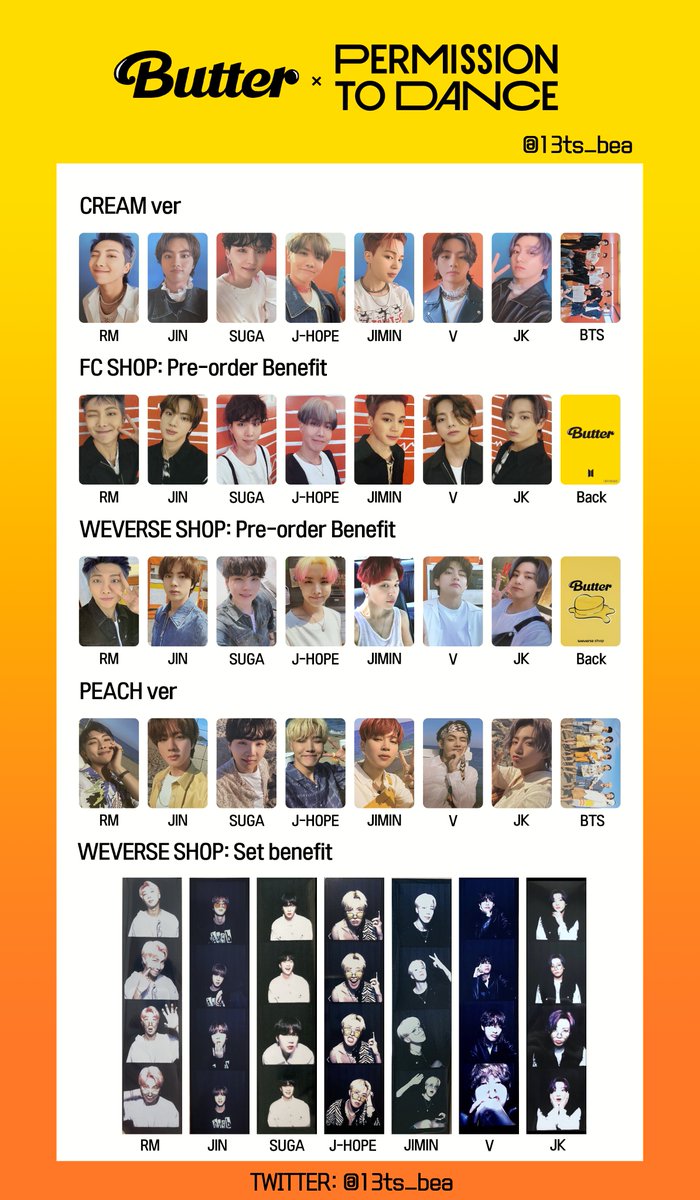 wishlist] 💛Butter 버터 포카 모음🧡 (peach, cream, weverse, fc