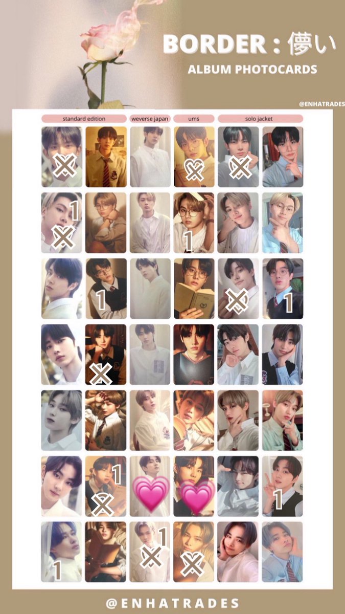 enhypen トレカ 交換 #ENHYPEN交換 譲→画像1～6 求→画像7(FEVER優先