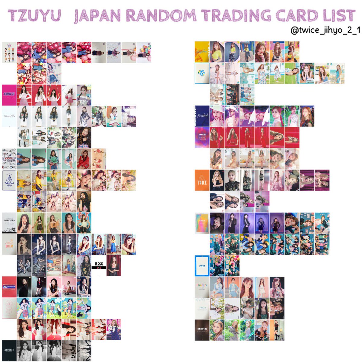 210214】TWICE ランダムトレカリスト ダヒョン、チェヨン、ツウィ 保存