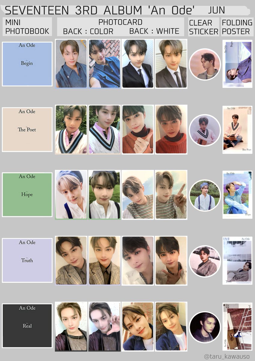 SEVENTEEN セブチ アルバム An Ode ジュン トレカ一覧 交換の際などに