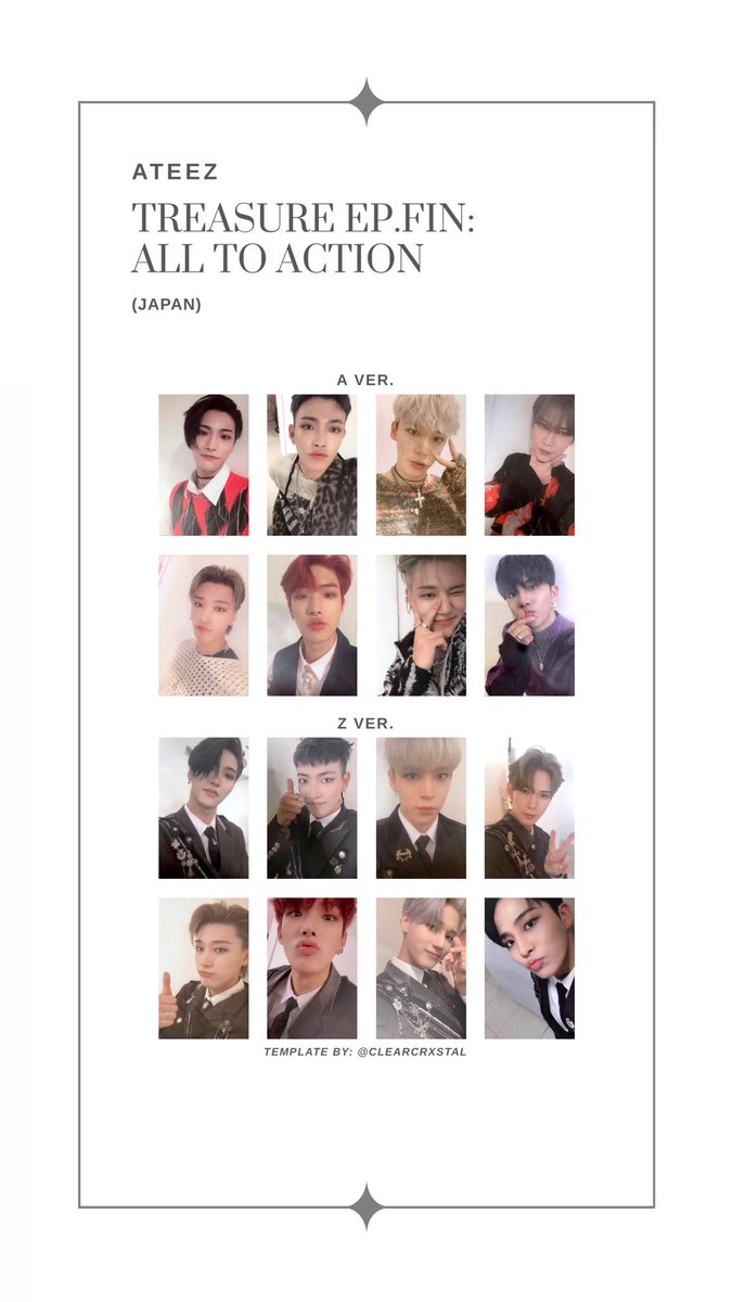ateez treasure ep.fin all to action japanese (jpn) photocards