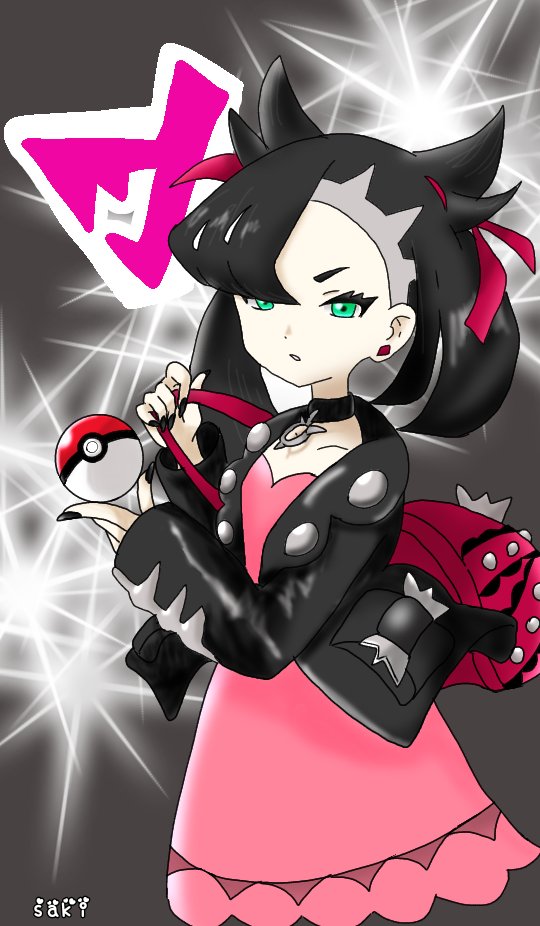 ポケカのマリィSRをね、練習に५ ✍︎と、見ながら描いてみた