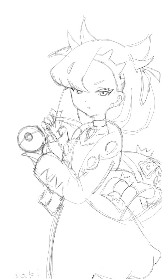 ポケカのマリィSRをね、練習に५ ✍︎と、見ながら描いてみた