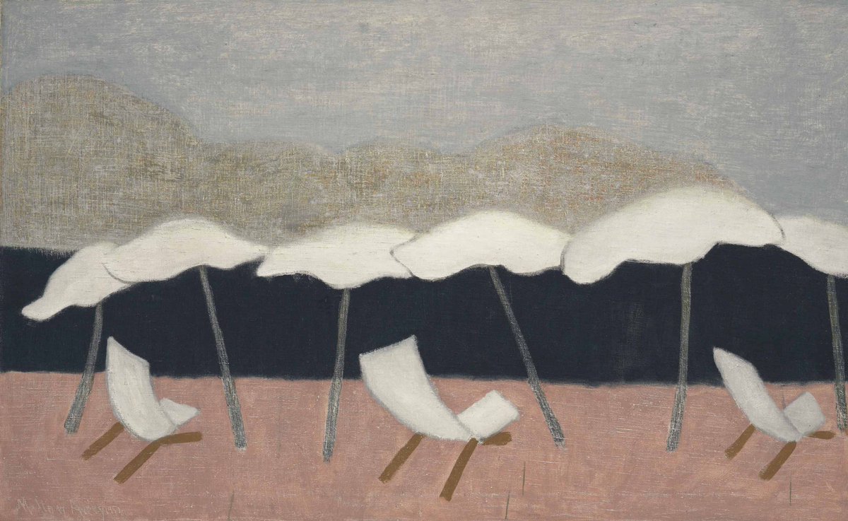 Milton Avery ミルトン・エイブリー 《White Umbrellas》1952年