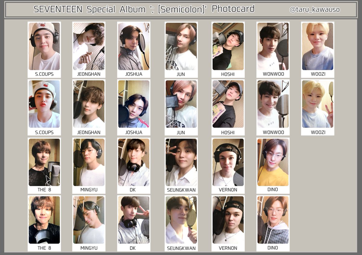 SEVENTEEN セブチ Special Album ； Semicolon セミコロン Photocard