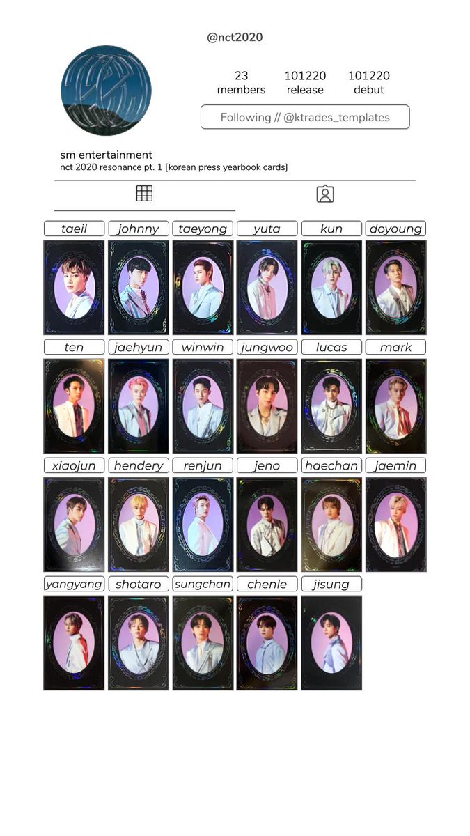 NCT 2020 resonance pt.1 photocard templates [past, future