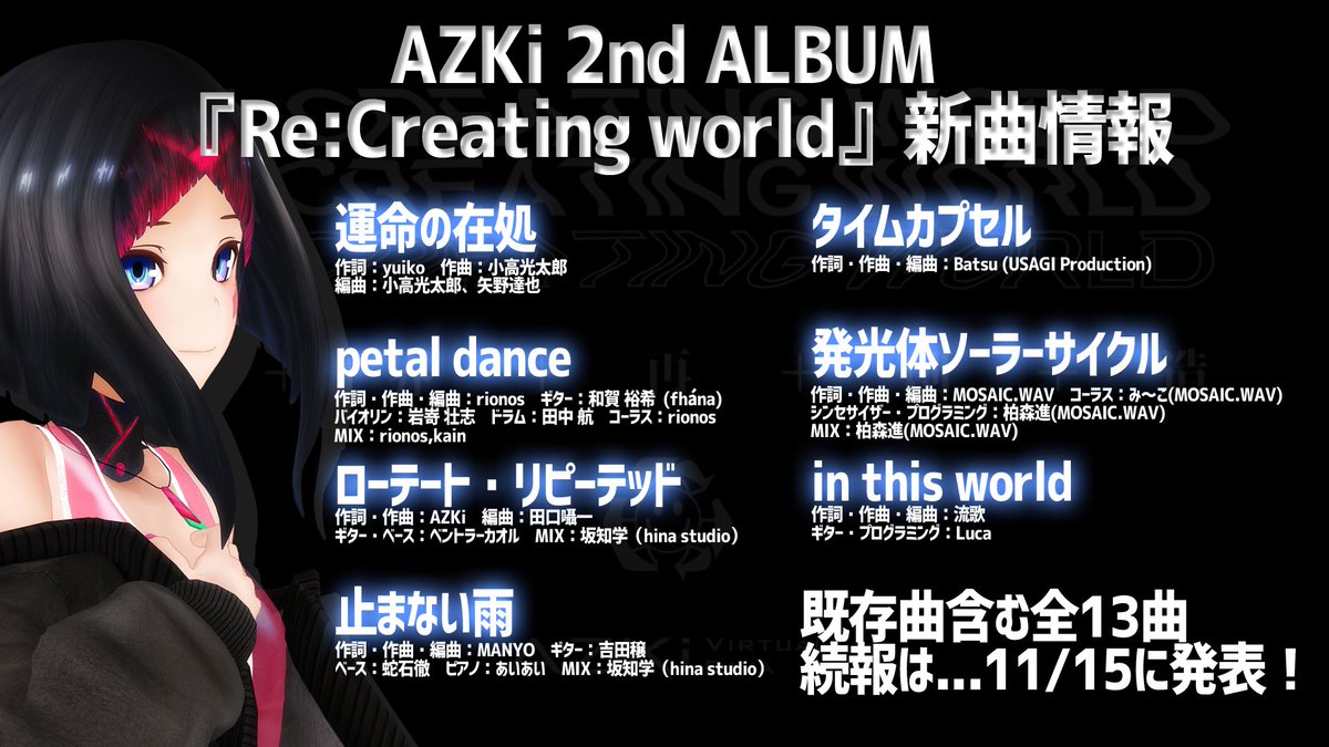 ホロライブAZKiさんの2ndアルバム『Re:Creating world』から、 「petal
