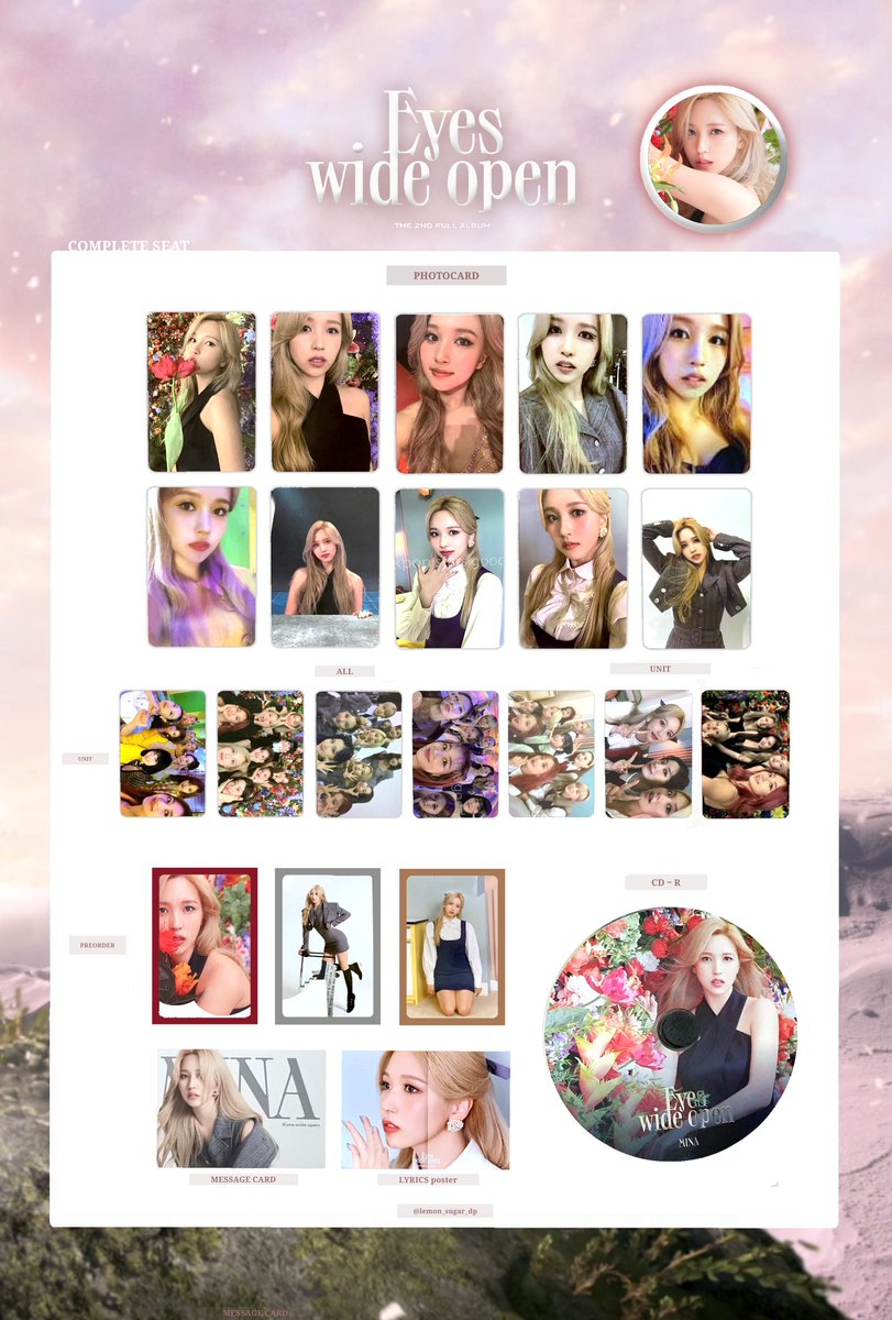 ALL COMPLETE set🌷・ #eyeswideopen photocard list リストSANA JIHYO