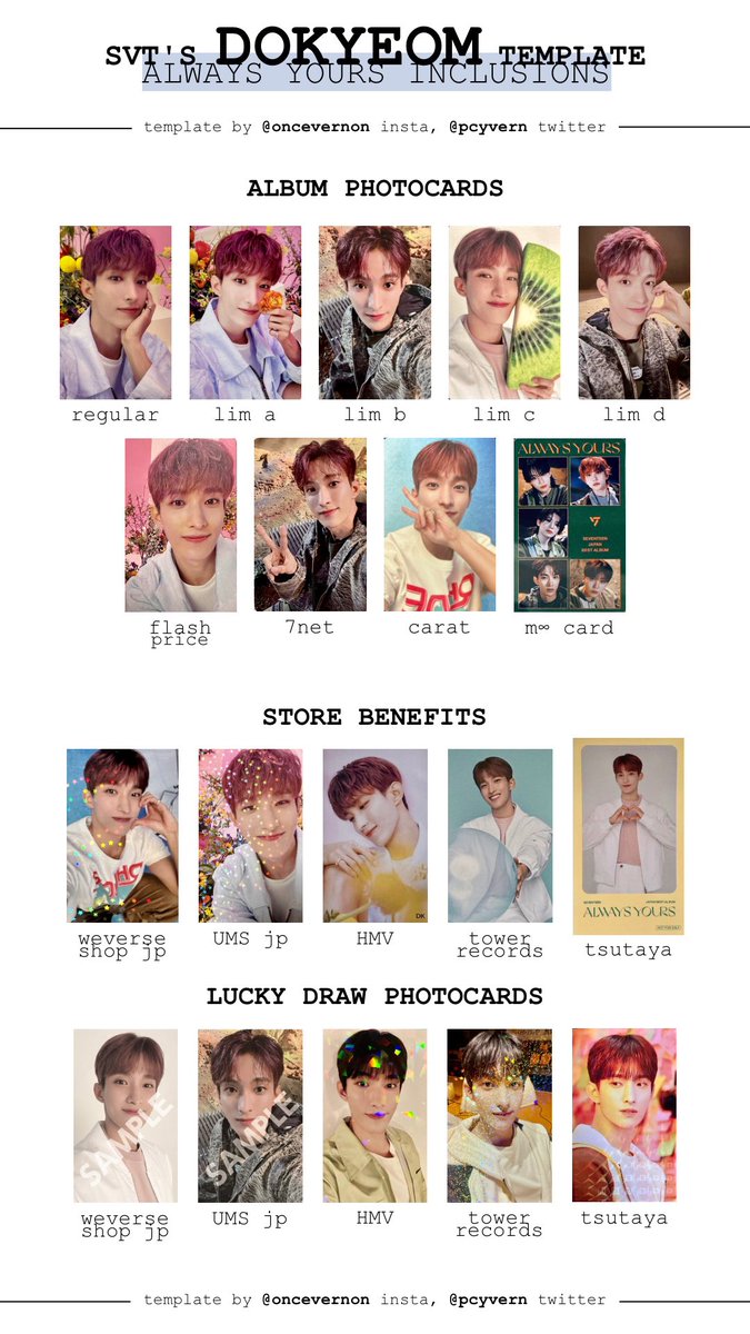 seventeen japan album always yours photocard template for the8