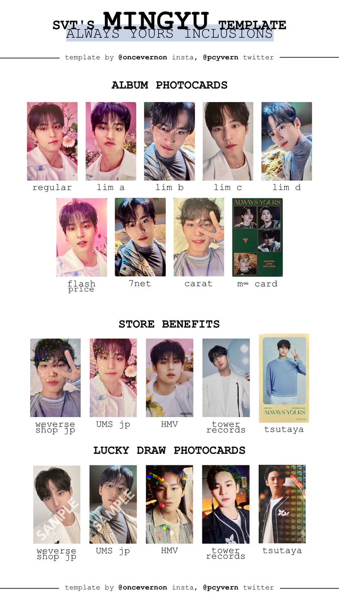 seventeen japan album always yours photocard template for the8