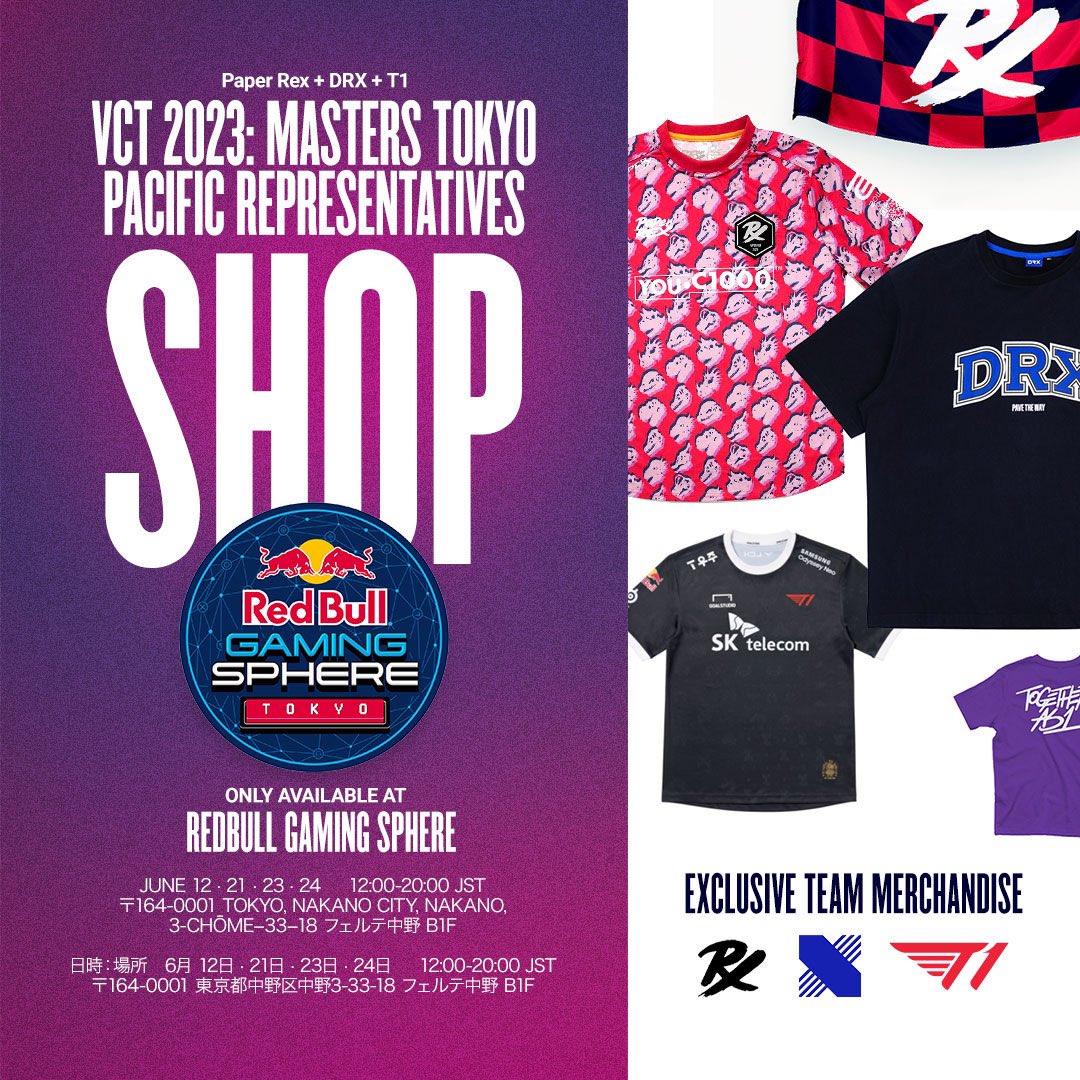 Reminder! Our joint merch booth with @DRX_VS and @T1 will be open