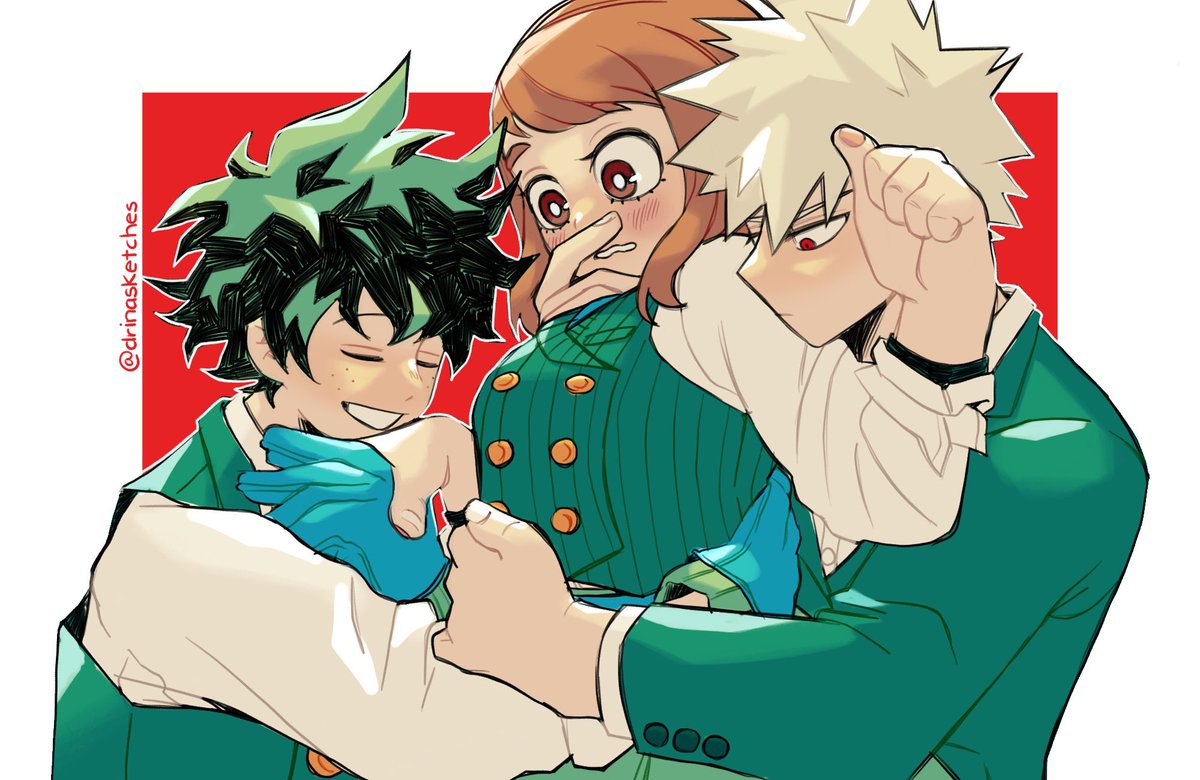 爆豪勝己 ,緑谷出久 ,麗日お茶子 「Once again I'm reminding