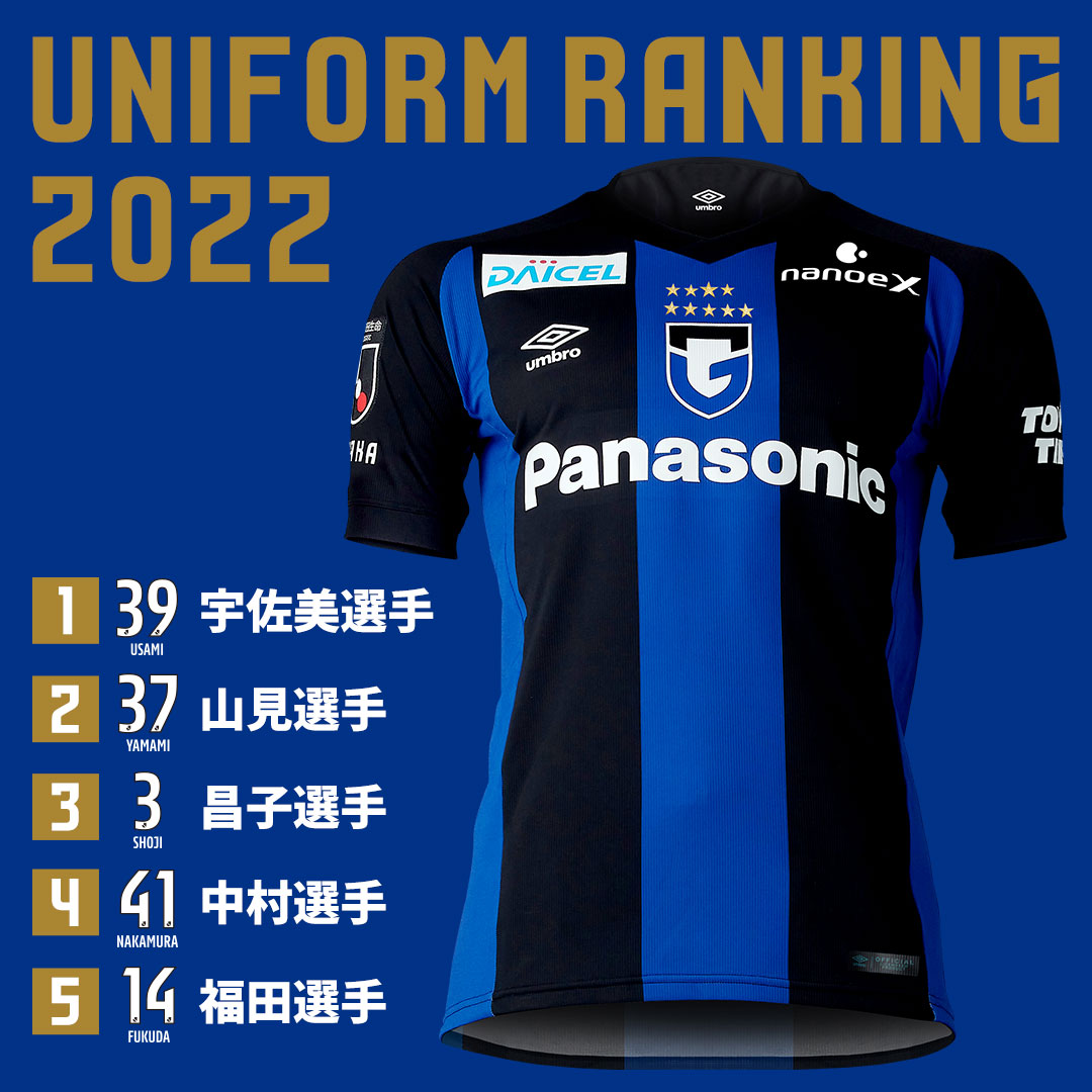 2022ガンバ大阪 J1ファンアラーノ選手 ユニフォーム 47番