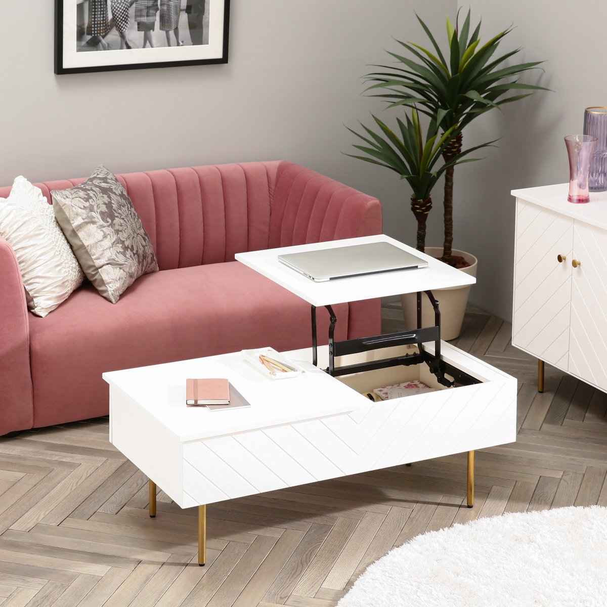 Francfranc ソルティール リフティングローテーブル