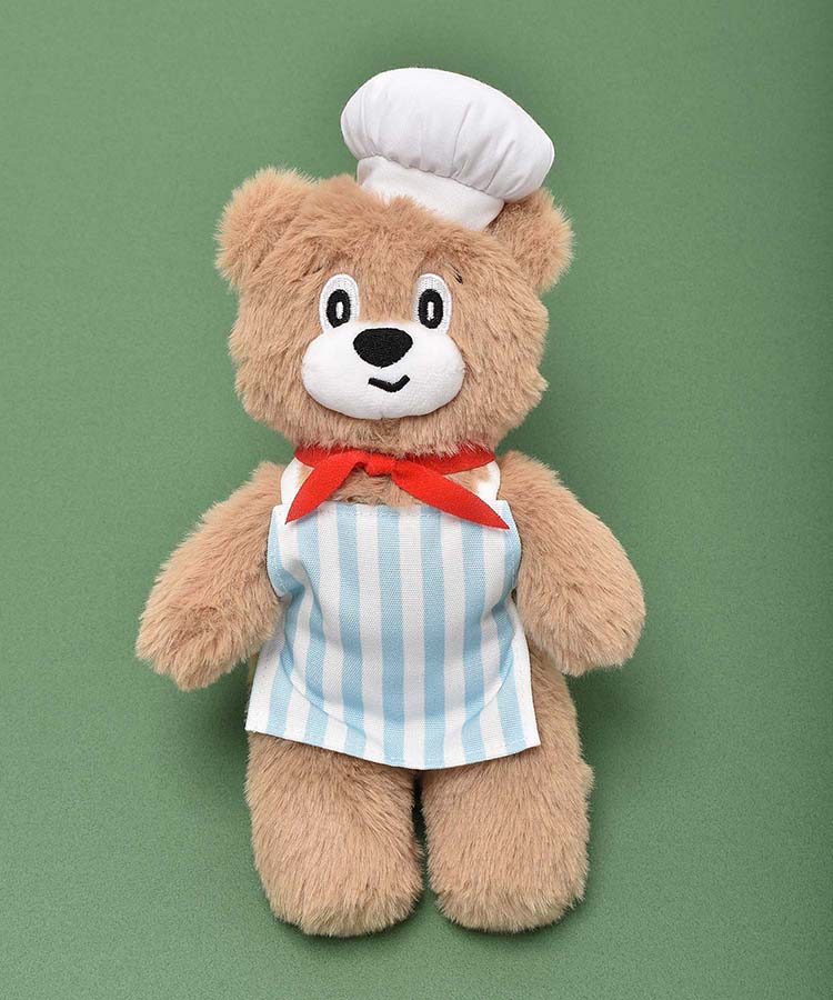コック帽とエプロンがお似合いのくまのクロックムッシュくんマスコット